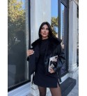 BLACK COAT-OVERCOAT FUR - 253894