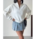 WHITE SWEAT 3-THREAD FABRIC - 253920