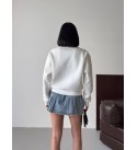 WHITE SWEAT 3-THREAD FABRIC - 253920