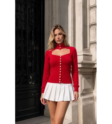  KIRMIZI BLUZ VİSCON İP - 254280