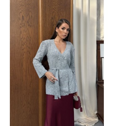  GRİ HIRKA KAŞMIR DOKULU - 254318