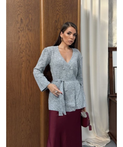  GRİ HIRKA KAŞMIR DOKULU - 254318