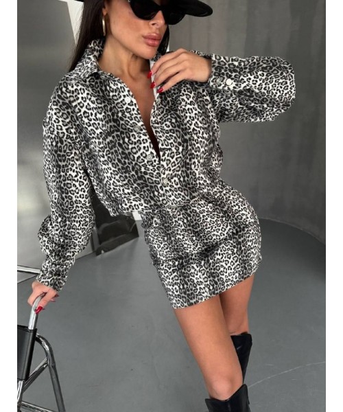 LEOPARD DRESS DENIM - 254386