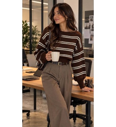  KAHVE KAZAK TRİKO - 254488