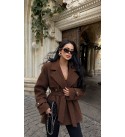 COFFEE COAT-OVERCOAT MELTON FABRIC - 254581