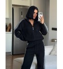 SİYAH EŞOFMAN TAKIM 3 İPLİK ŞARDONLU - 254753
