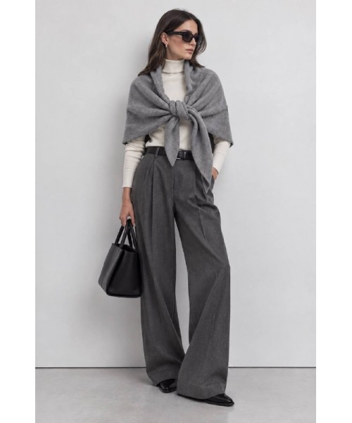 GRAY PONCHO KNITWEAR - 254888