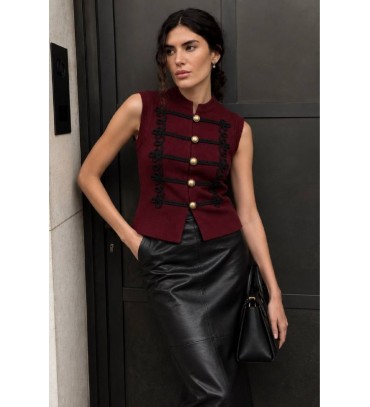 Burgundy BLOUSE KNITWEAR - 254896