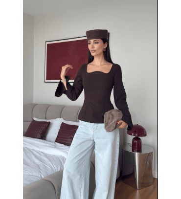 COFFEE BLOUSE - 255032