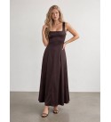 COFFEE DRESS Satin fabric - 255036