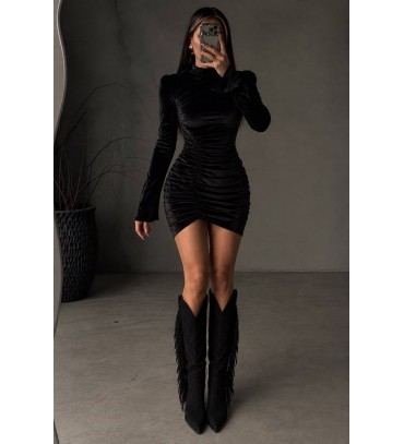  SİYAH ELBİSE KADİFE KUMAŞ - 255133