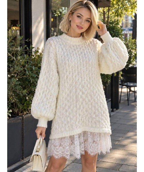 WHITE DRESS KNITWEAR - 255212
