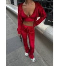 RED TRACKSUIT SET Velvet - 255227