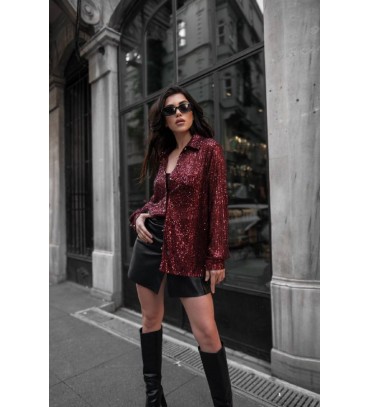 Burgundy SHIRT SEQUIN - 255260