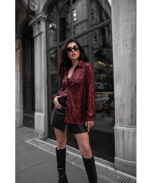 Burgundy SHIRT SEQUIN - 255260