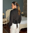 SİYAH GÖMLEK SATEN KUMAŞ - 255302