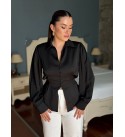 SİYAH GÖMLEK SATEN KUMAŞ - 255302