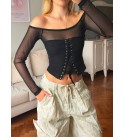 BLACK BLOUSE LACE - 255441
