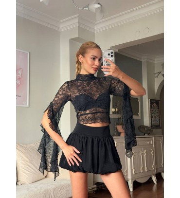 BLACK BLOUSE LACE - 255445