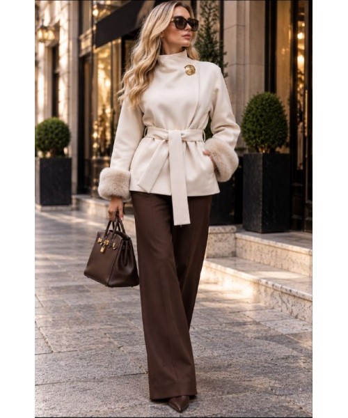 CREAM COAT-OVERCOAT 