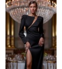 BLACK SET SATIN FABRIC - 255460