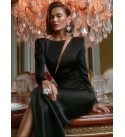 BLACK SET SATIN FABRIC - 255460