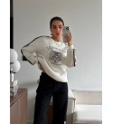 SİYAH BEYAZ EŞOFMAN TAKIM 3 İPLİK - 255572