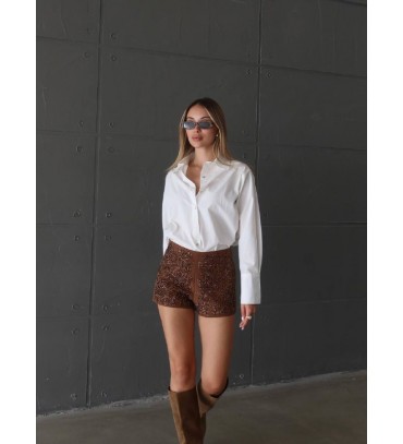  KAHVE ŞORT PAYETLİ - 255577