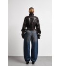 COFFEE COAT-OVERCOAT FAUX LEATHER - 255631