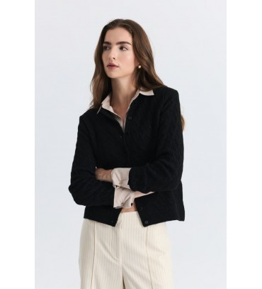BLACK CARDIGAN KNITWEAR - 255777
