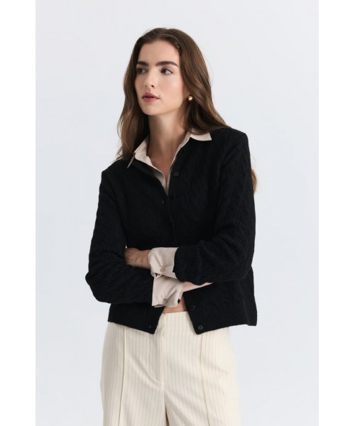 BLACK CARDIGAN KNITWEAR - 255777