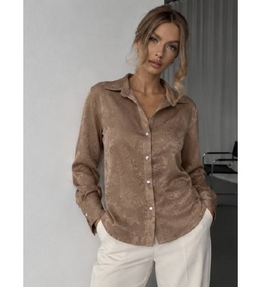  VİZON BLUZ SATEN KUMAŞ - 255891