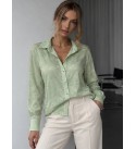 Water Green BLOUSE Satin fabric - 255892