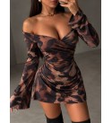 Patterned DRESS ESNEK FITILLI KUMAS - 255943