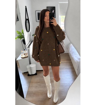  KAHVE ELBİSE TRİKO - 255964
