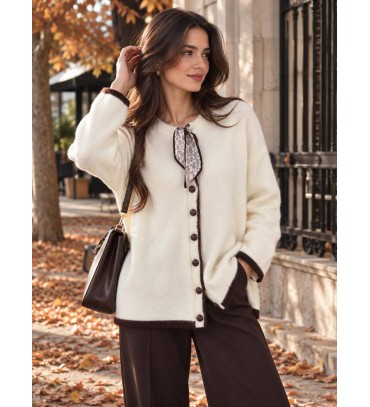  WHITE CARDIGAN KNITWEAR - 255969