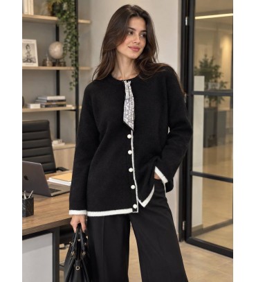  BLACK CARDIGAN KNITWEAR - 255970
