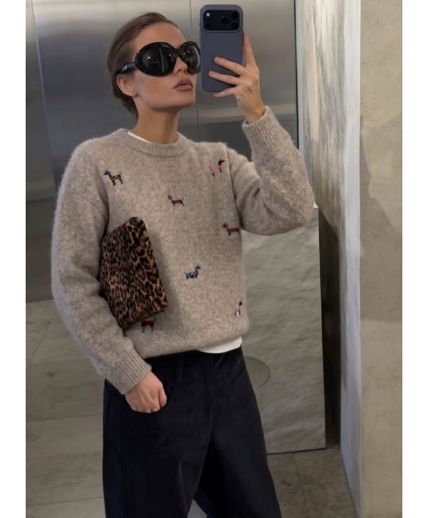 Mink-Coloured Knitted Jumper - EY-TAY 255564 archive example